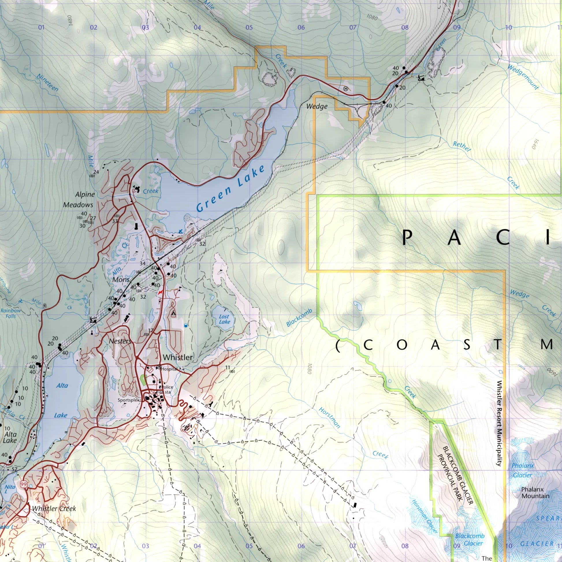 Whistler, British Columbia-Modern Topographic-Wall Map-ModernCarto