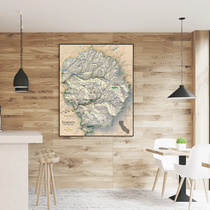 Yosemite National Park-Modern Topographic-Wall Map-ModernCarto