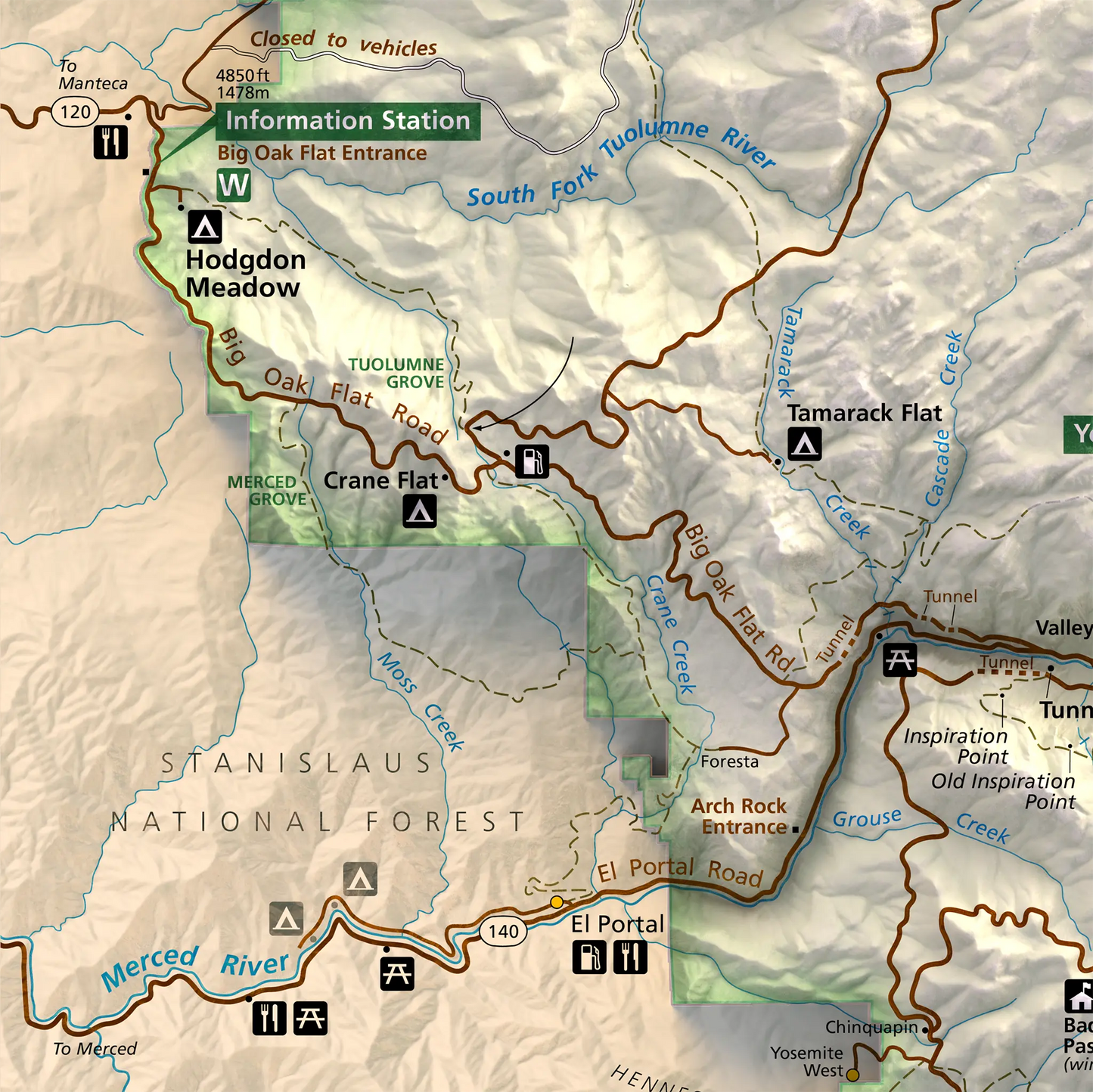 Yosemite National Park-Modern Topographic-Wall Map-ModernCarto