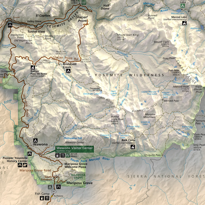 Yosemite National Park-Modern Topographic-Wall Map-ModernCarto