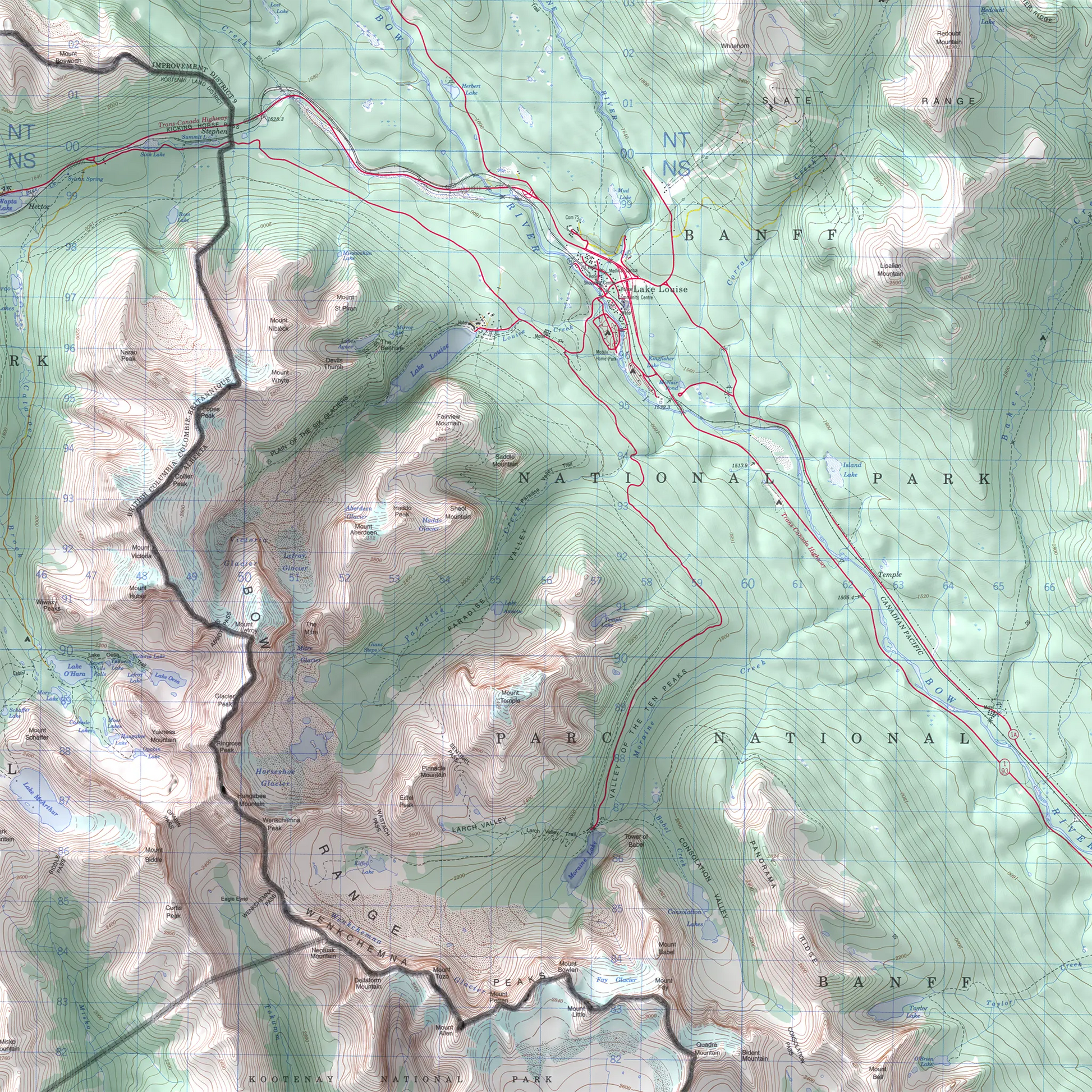 Lake Louise, Alberta - 1996-Historical Topographic-Wall Map-ModernCarto
