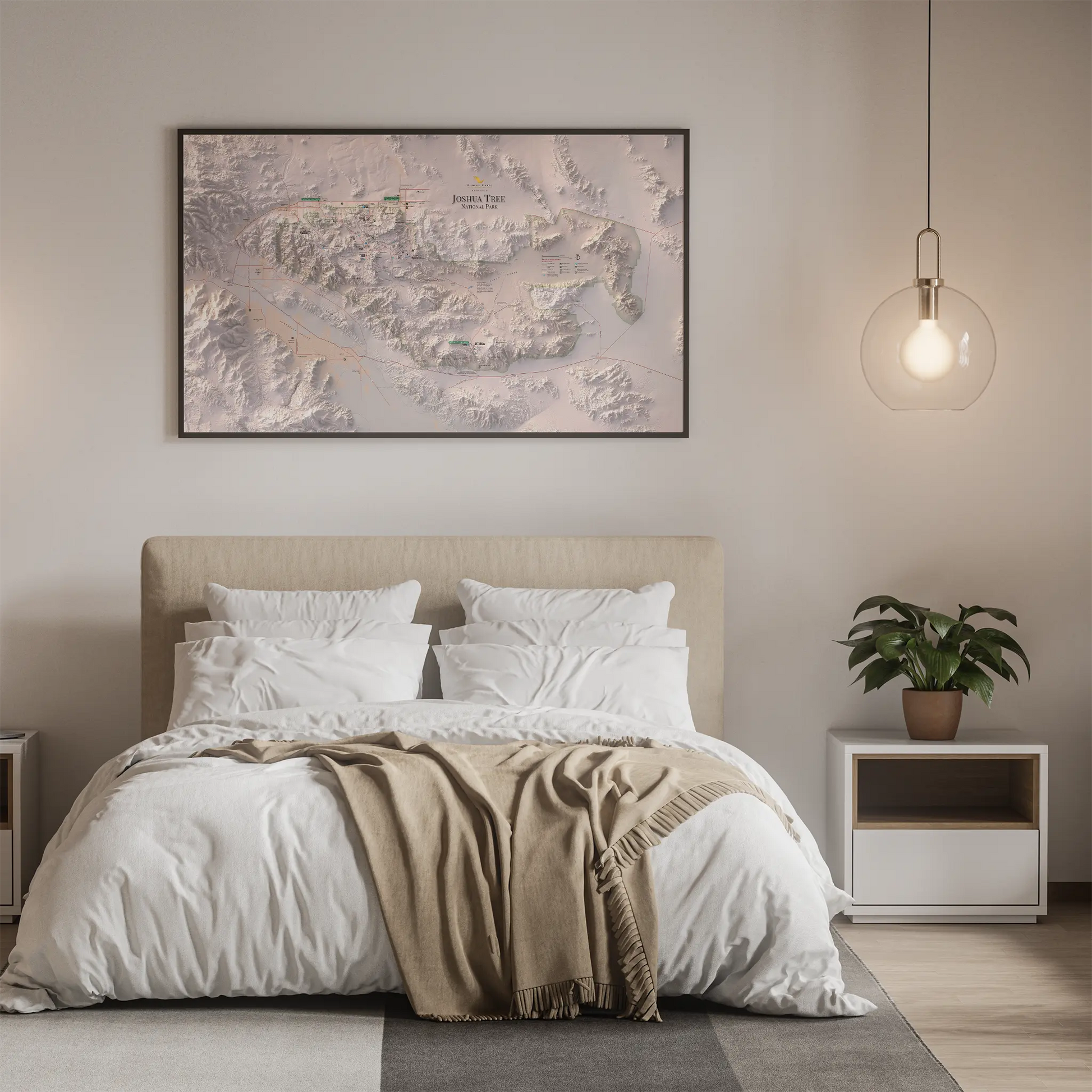 Joshua Tree National Park-Modern Topographic-Wall Map-ModernCarto