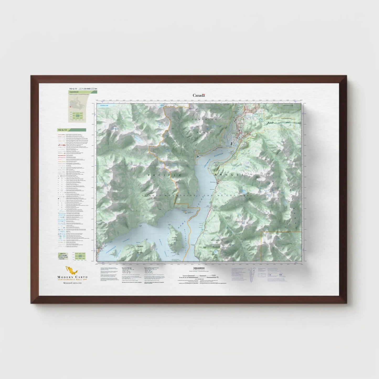 Squamish, British Columbia-Modern Topographic-Wall Map-ModernCarto