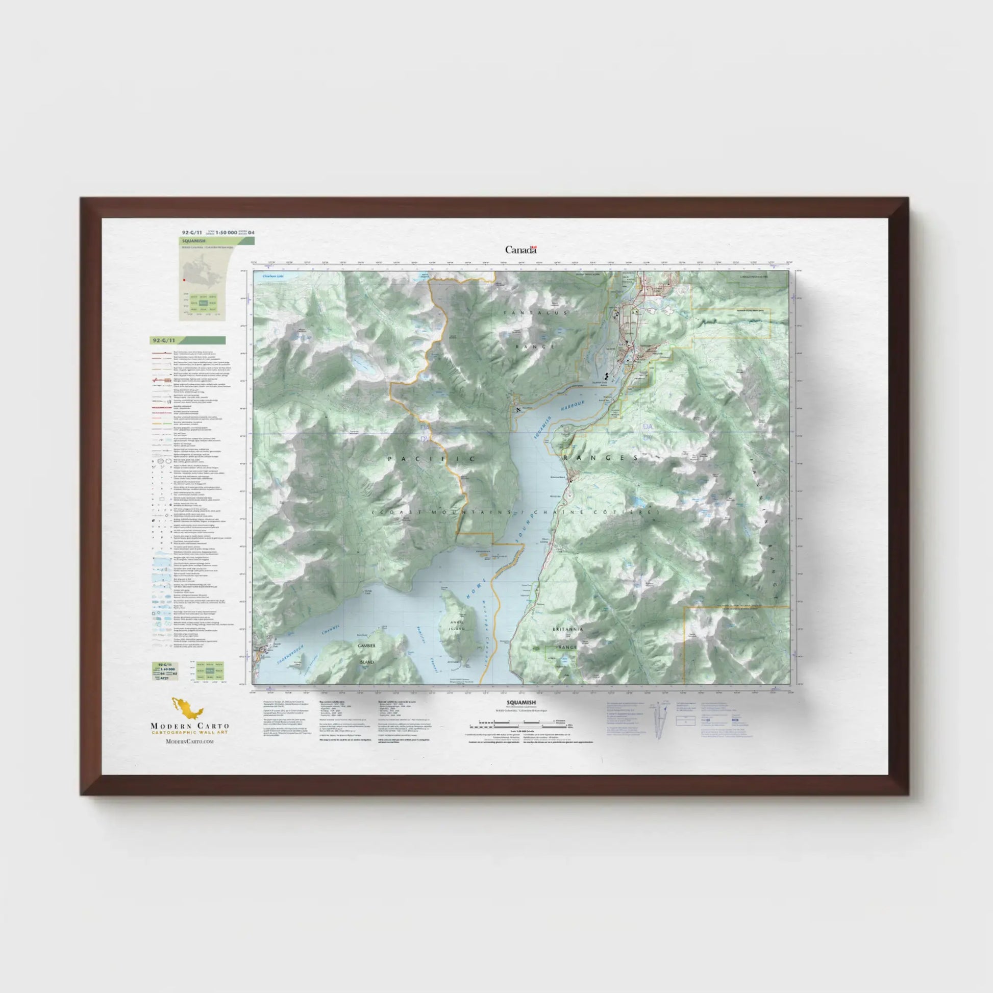 Squamish, British Columbia-Modern Topographic-Wall Map-ModernCarto
