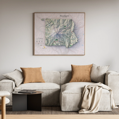 Mount Rainier National Park-Modern Topographic-Wall Map-ModernCarto