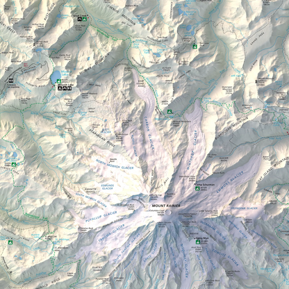 Mount Rainier National Park-Modern Topographic-Wall Map-ModernCarto