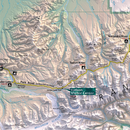 Denali National Park-Modern Topographic-Wall Map-ModernCarto