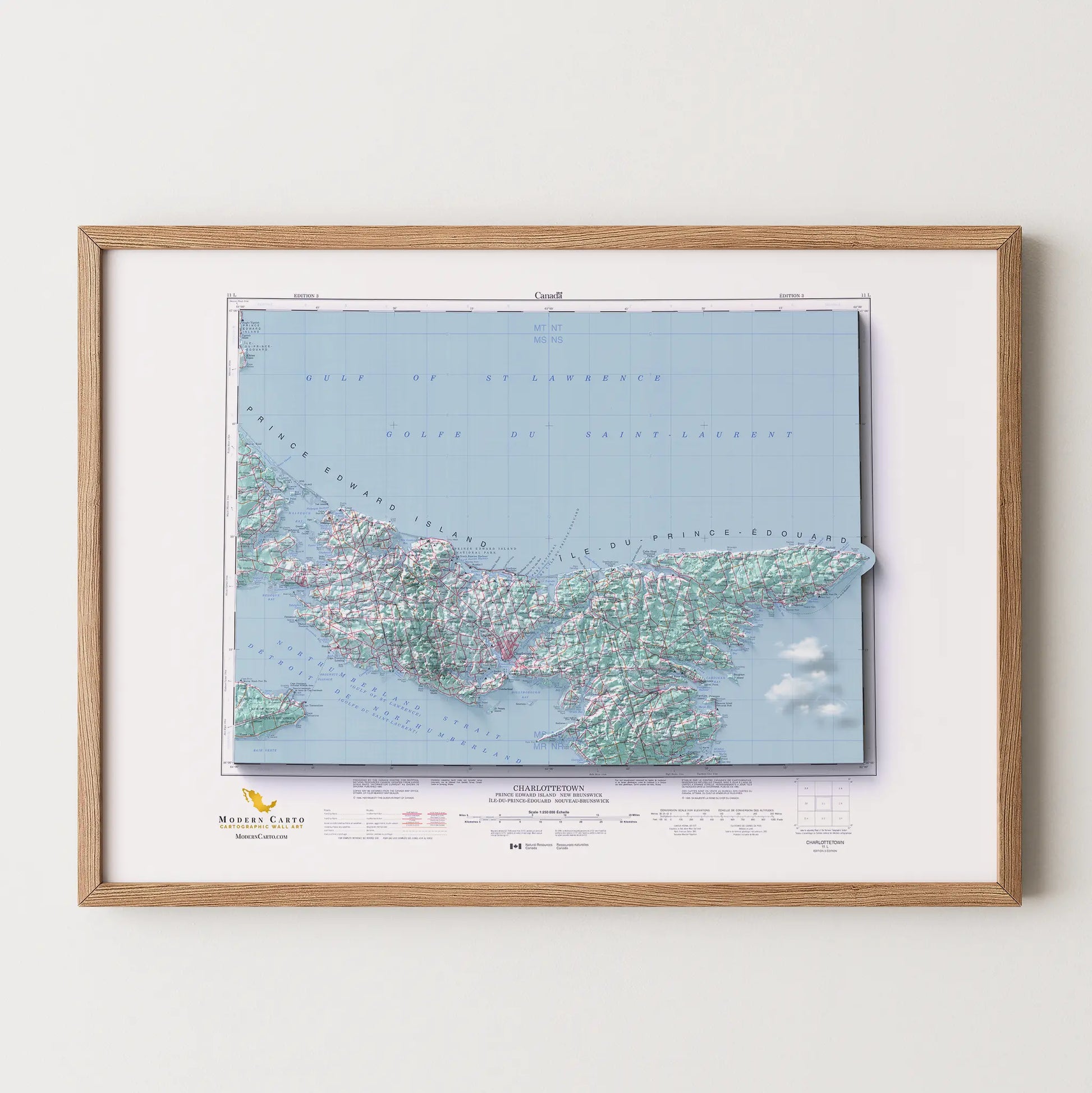 Charlottetown, Prince Edward Island - 1995-Historical Topographic-Wall Map-ModernCarto