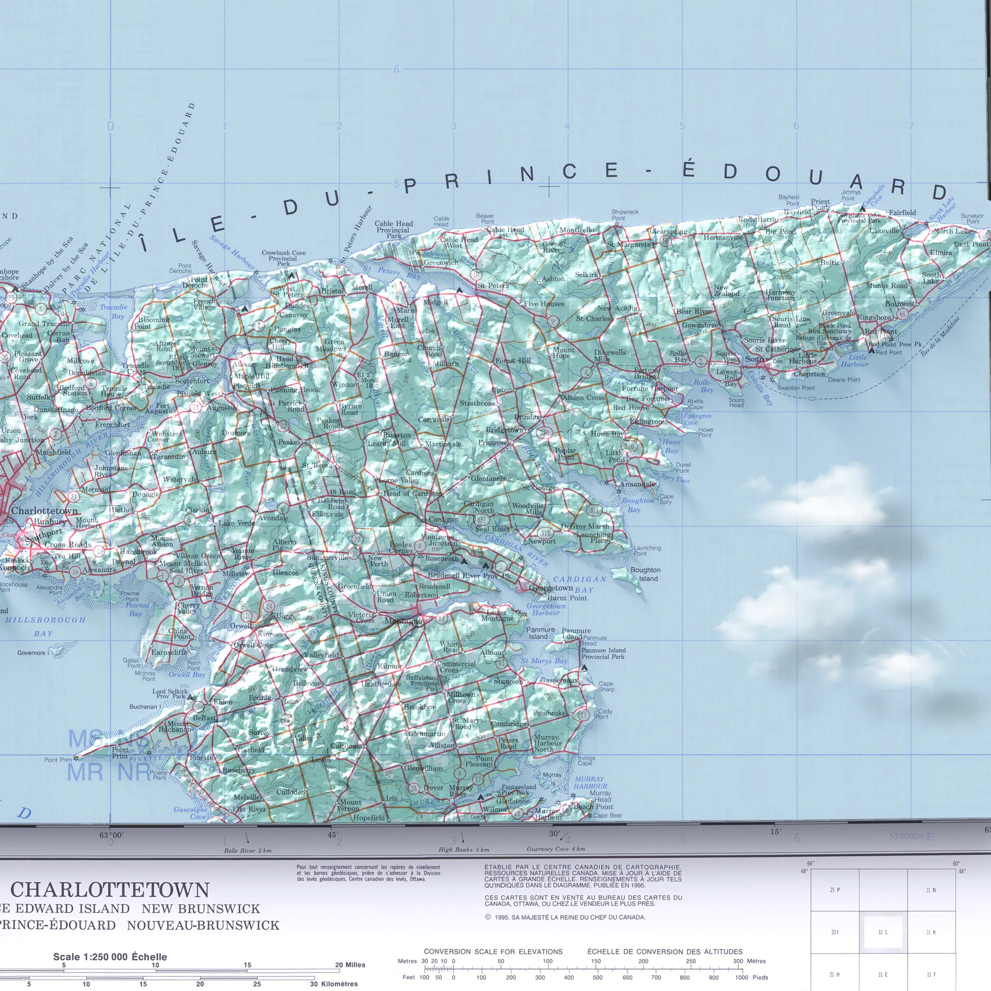 Charlottetown, Prince Edward Island - 1995-Historical Topographic-Wall Map-ModernCarto