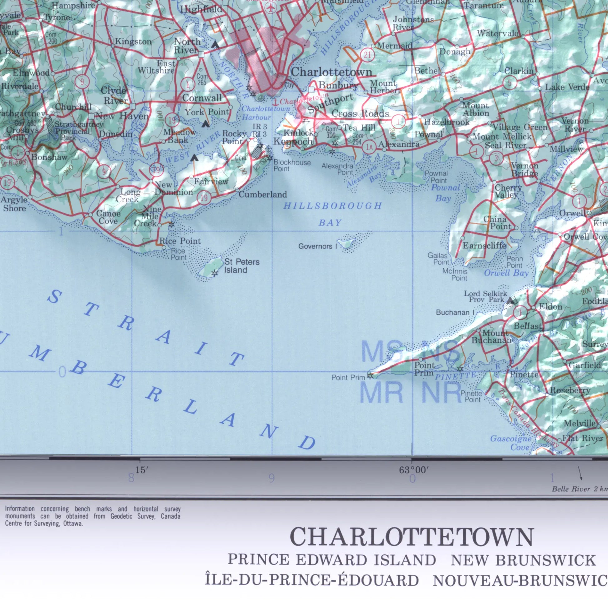 Charlottetown, Prince Edward Island - 1995-Historical Topographic-Wall Map-ModernCarto