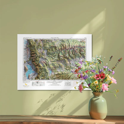 Salt Lake City, Utah - 1954-Historical Topographic-Wall Map-ModernCarto
