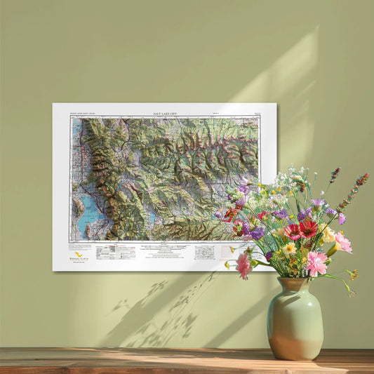 Salt Lake City, Utah - 1954-Historical Topographic-Wall Map-ModernCarto