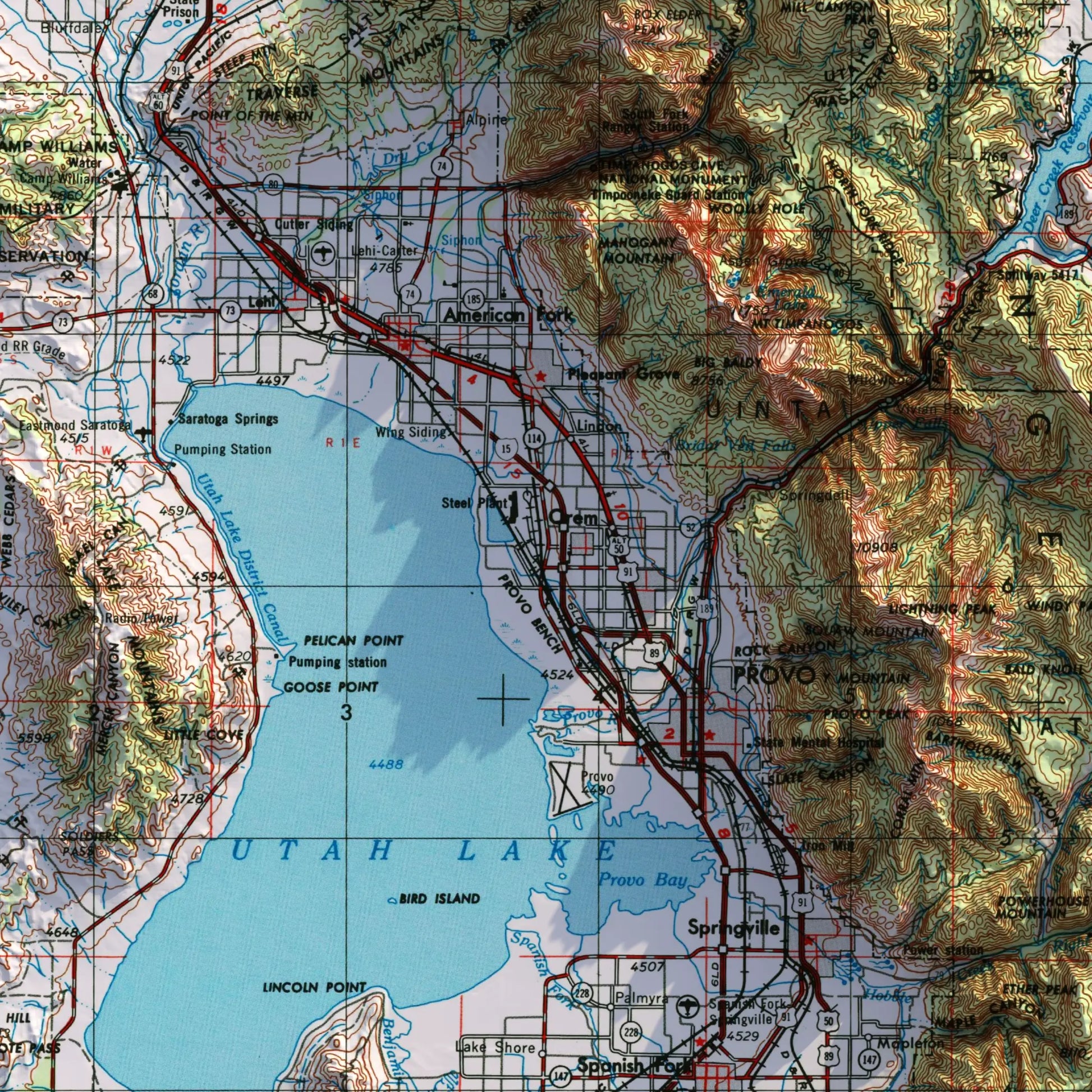 Salt Lake City, Utah - 1954-Historical Topographic-Wall Map-ModernCarto