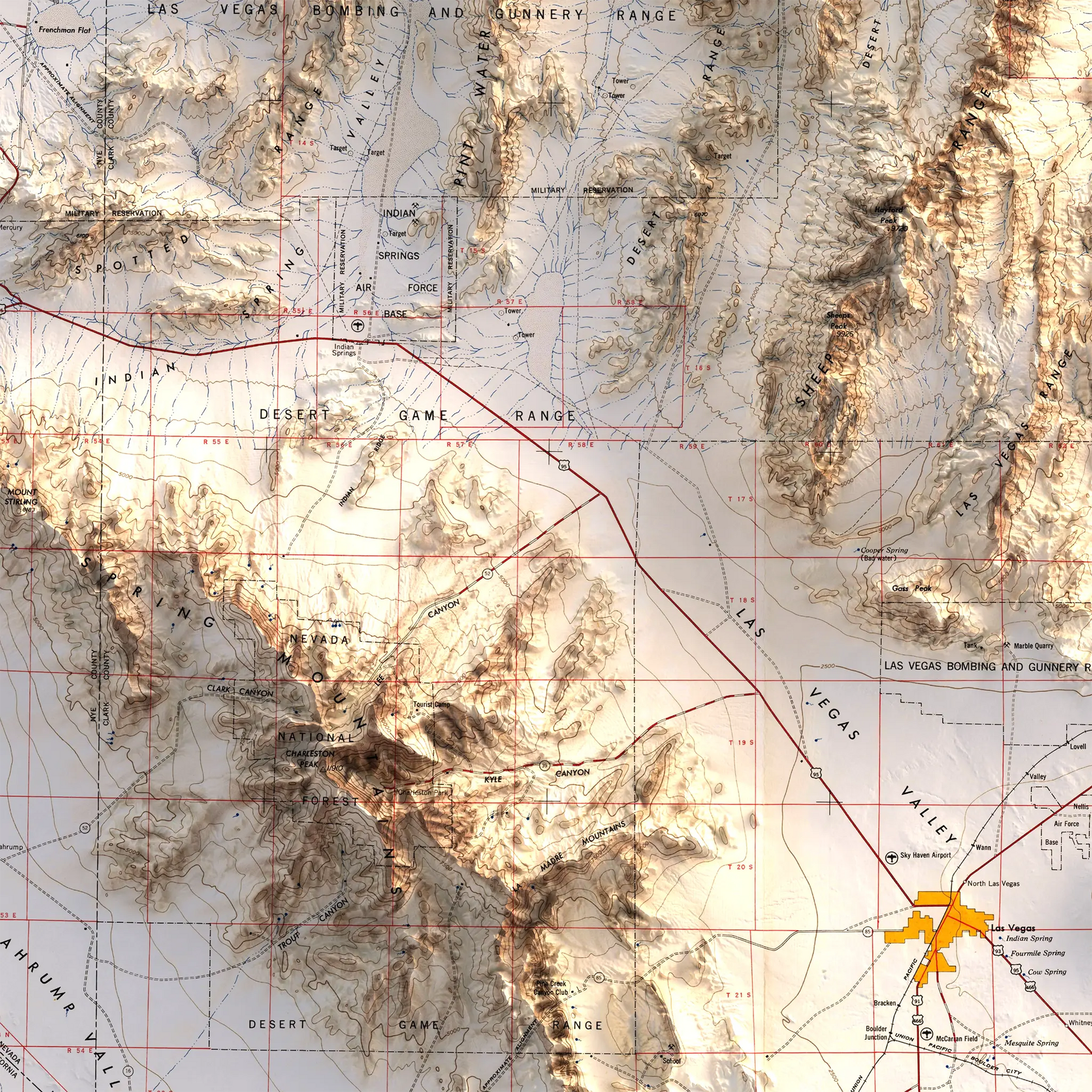 Las Vegas, Nevada - 1957-Historical Topographic-Wall Map-ModernCarto