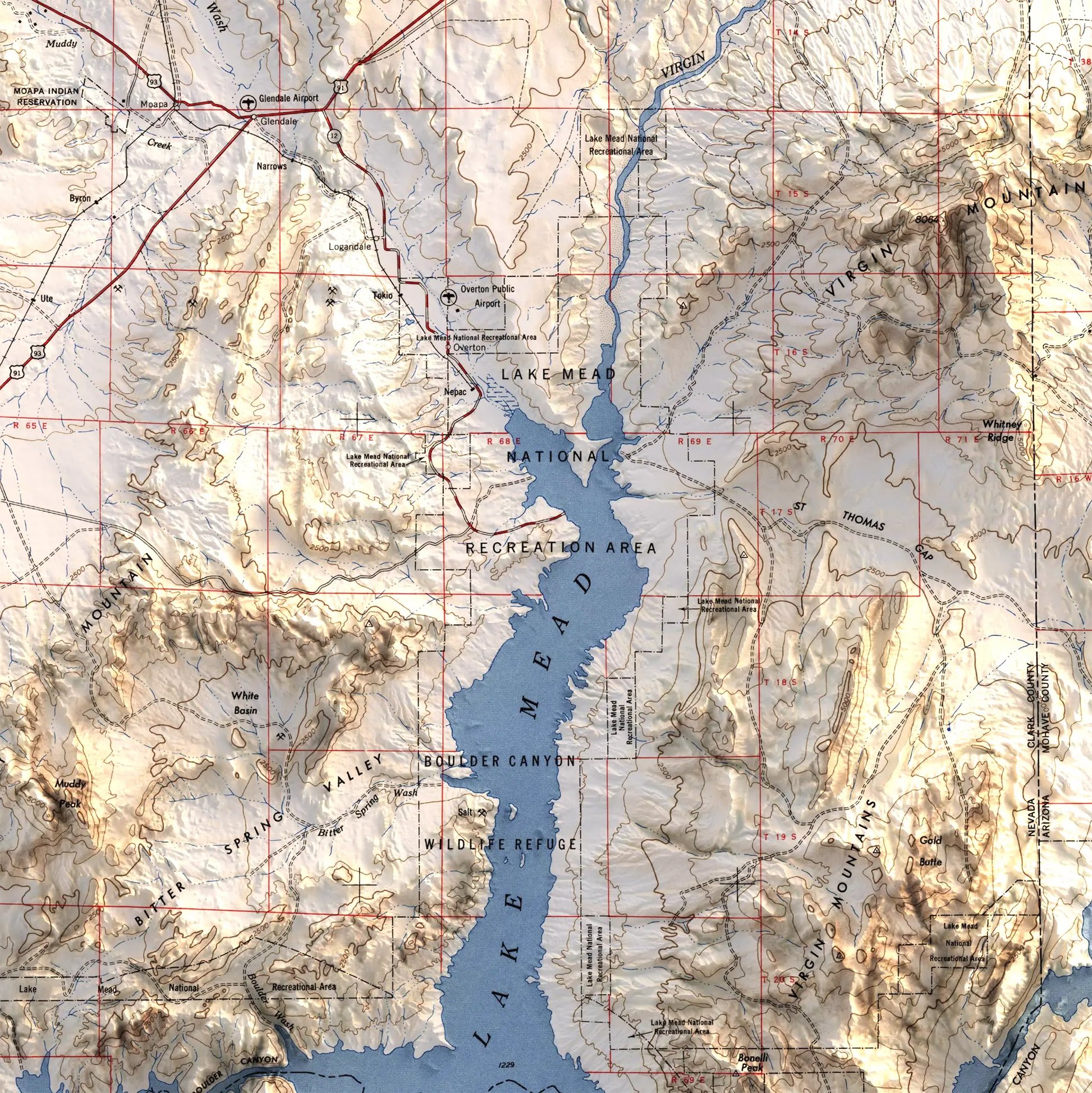 Las Vegas, Nevada - 1957-Historical Topographic-Wall Map-ModernCarto