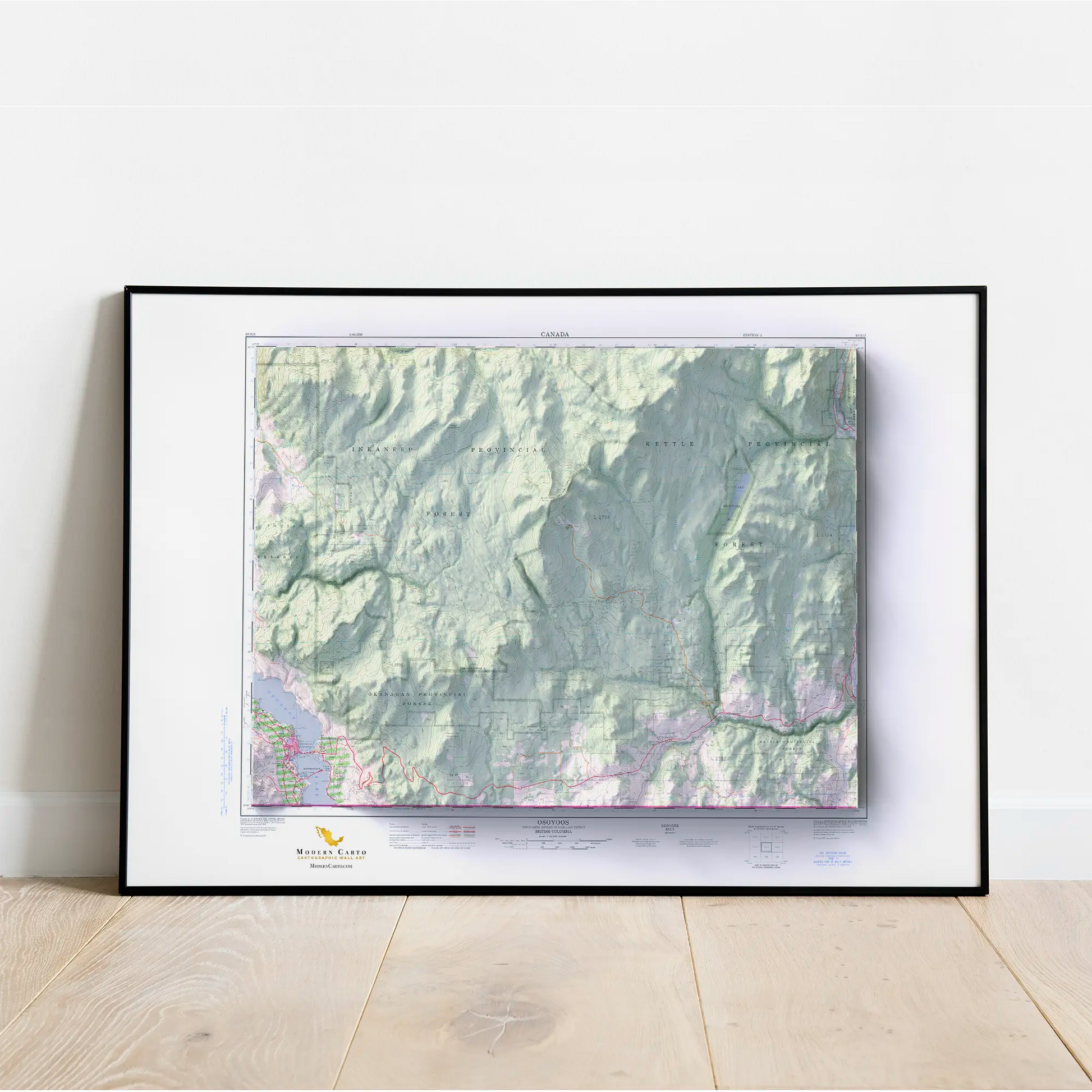Osoyoos, British Columbia - 1977-Historical Topographic-Wall Map-ModernCarto