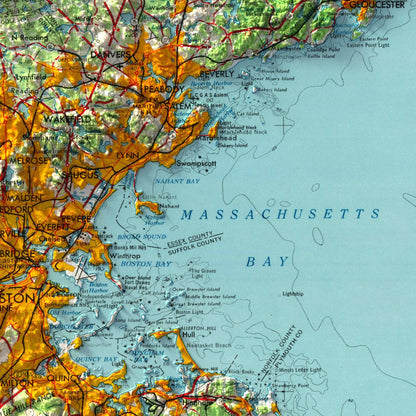 Boston, Massachusetts - 1956-Historical Topographic-Wall Map-ModernCarto