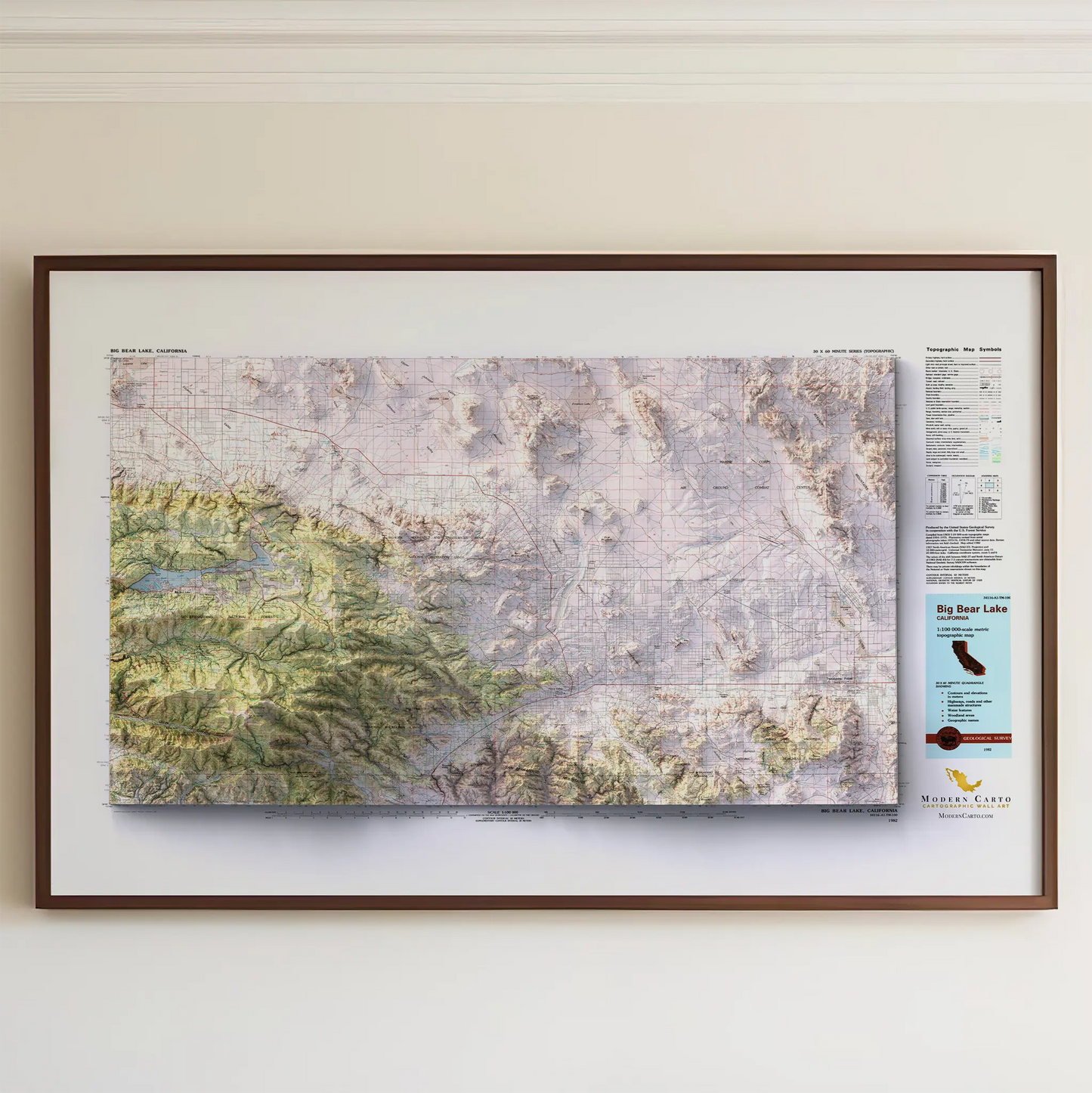 Big Bear Lake, California - 1984-Historical Topographic-Wall Map-ModernCarto