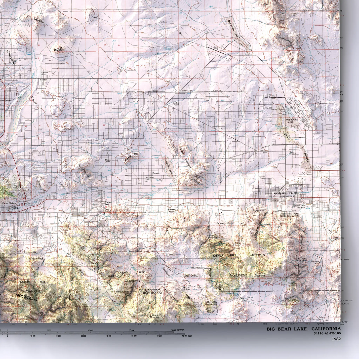 Big Bear Lake, California - 1984-Historical Topographic-Wall Map-ModernCarto