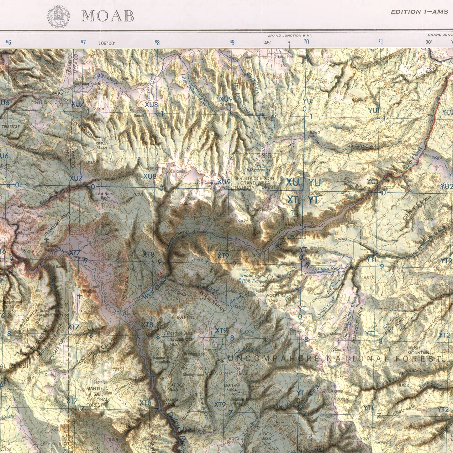 Moab, Utah - 1959-Historical Topographic-Wall Map-ModernCarto