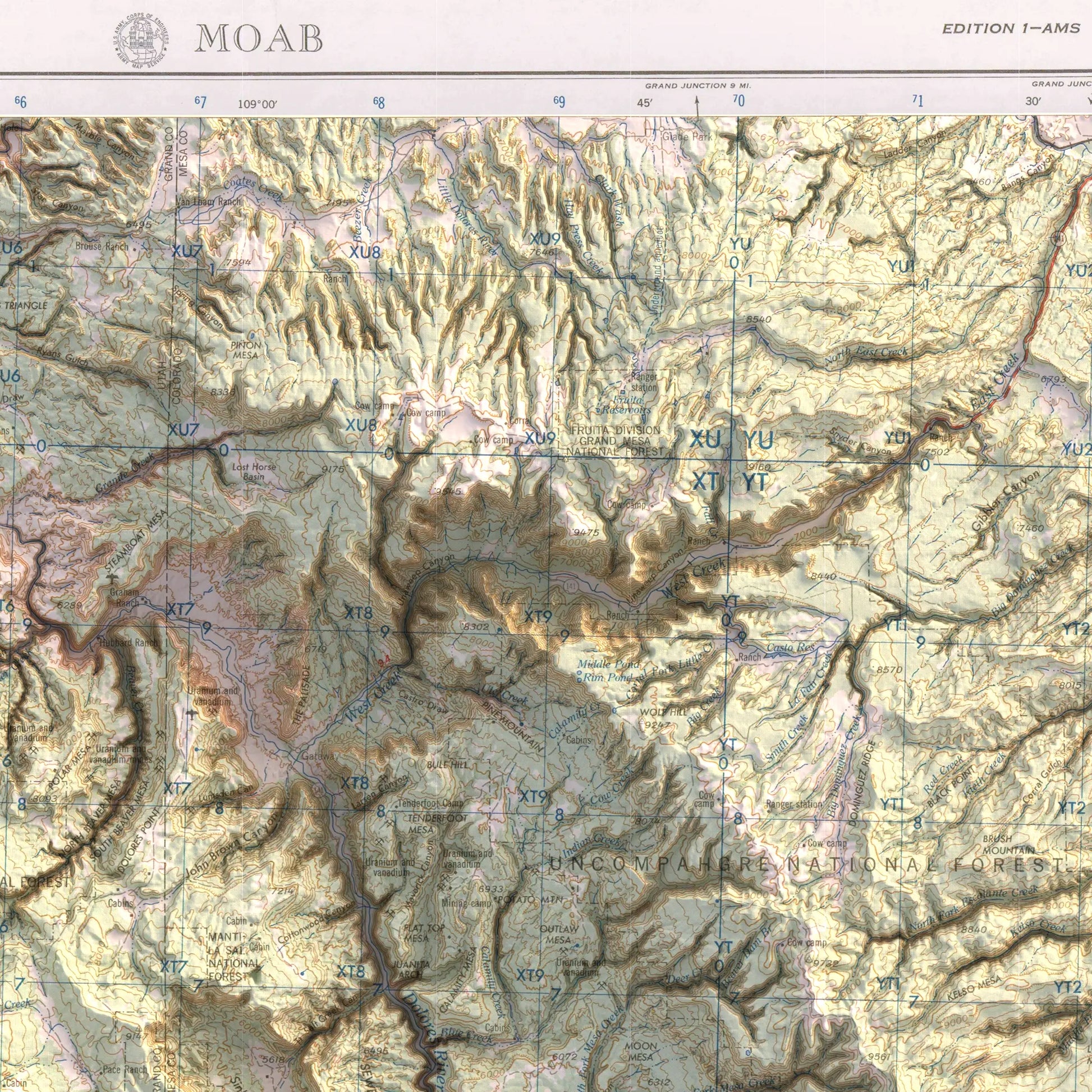 Moab, Utah - 1959-Historical Topographic-Wall Map-ModernCarto