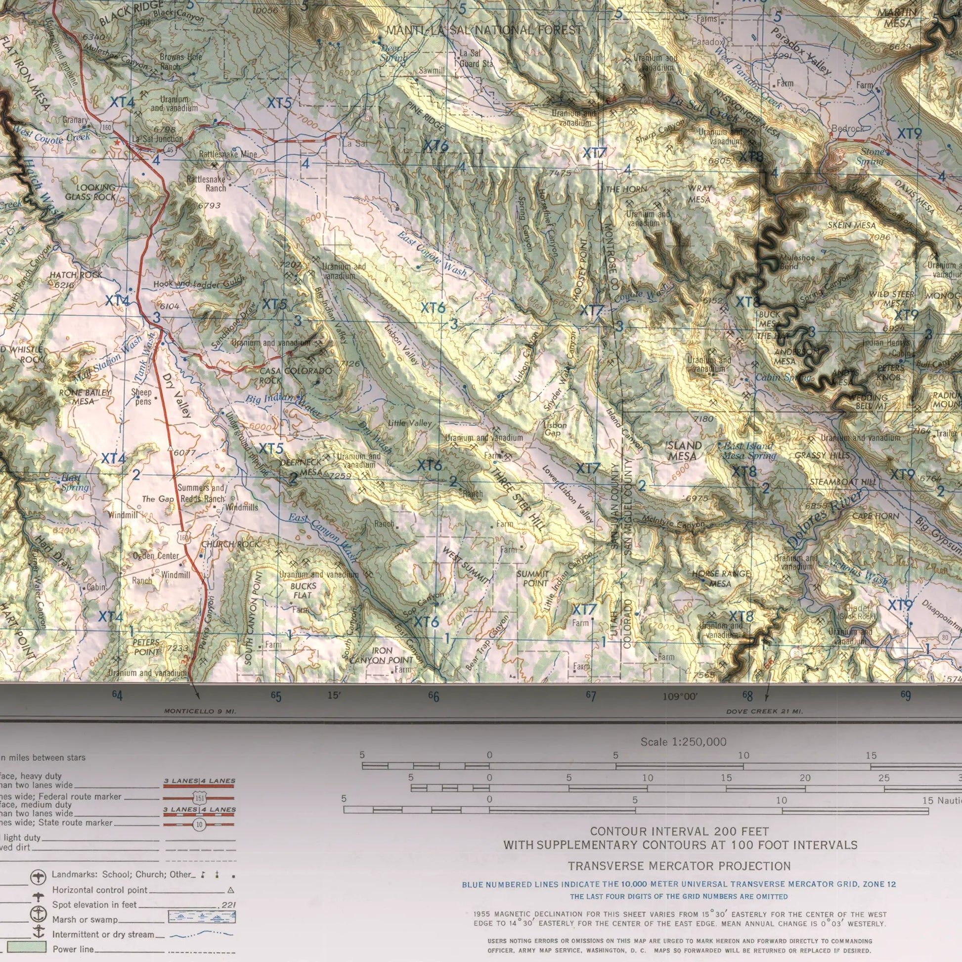 Moab, Utah - 1959-Historical Topographic-Wall Map-ModernCarto