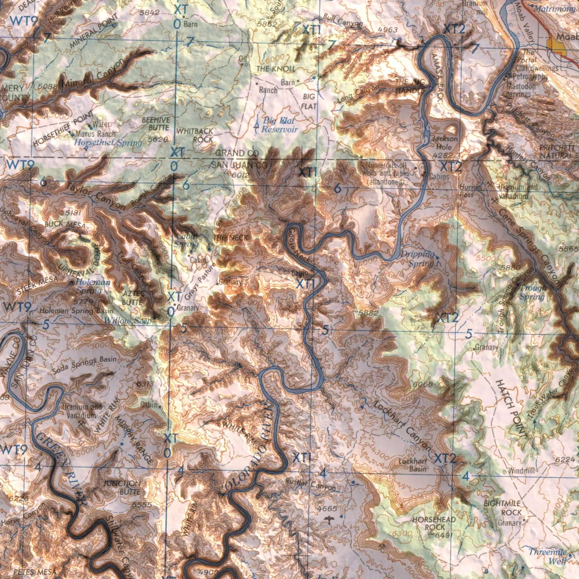 Moab, Utah - 1959-Historical Topographic-Wall Map-ModernCarto