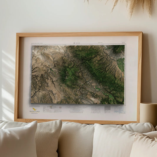 Moab, Utah-Satellite Imagery-Wall Map-ModernCarto