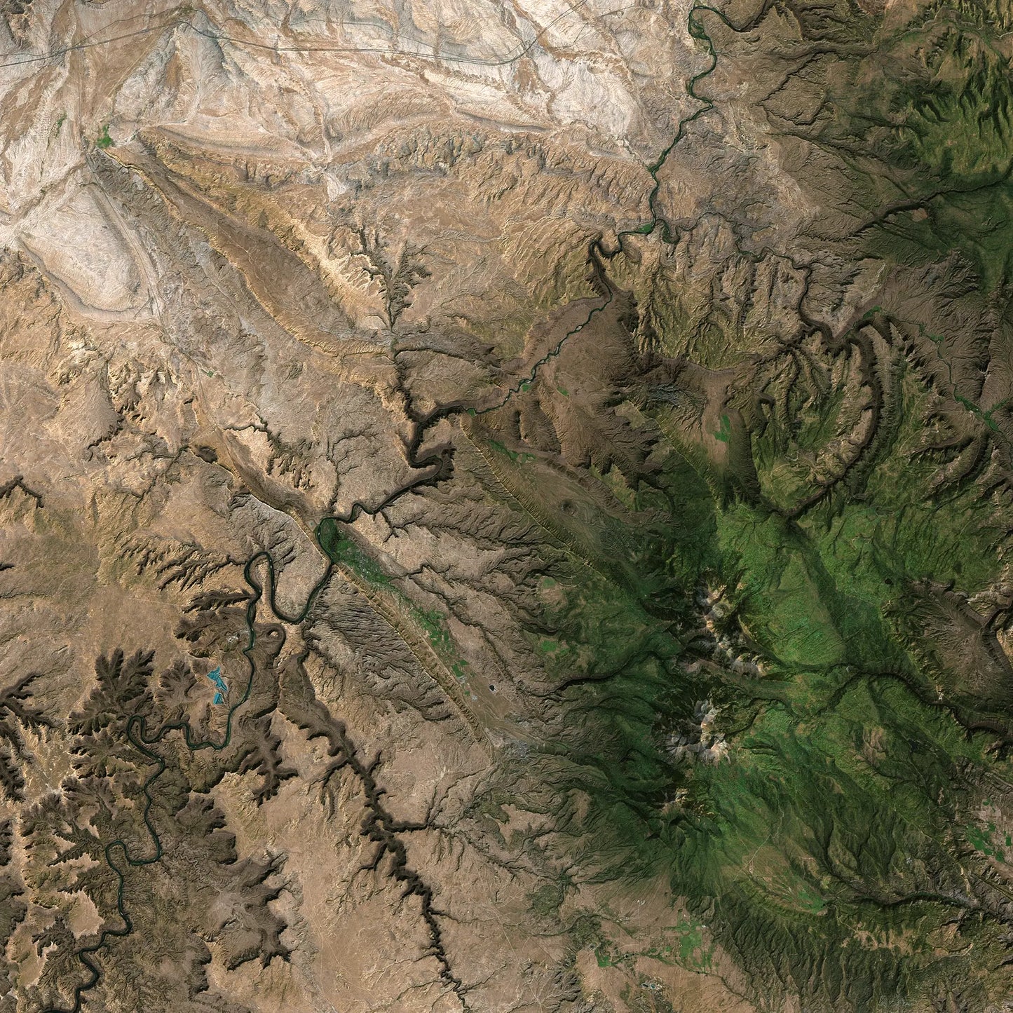 Moab, Utah-Satellite Imagery-Wall Map-ModernCarto