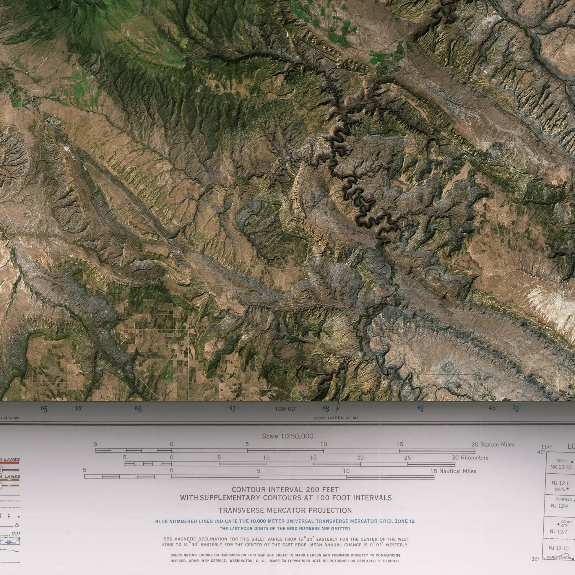 Moab, Utah-Satellite Imagery-Wall Map-ModernCarto