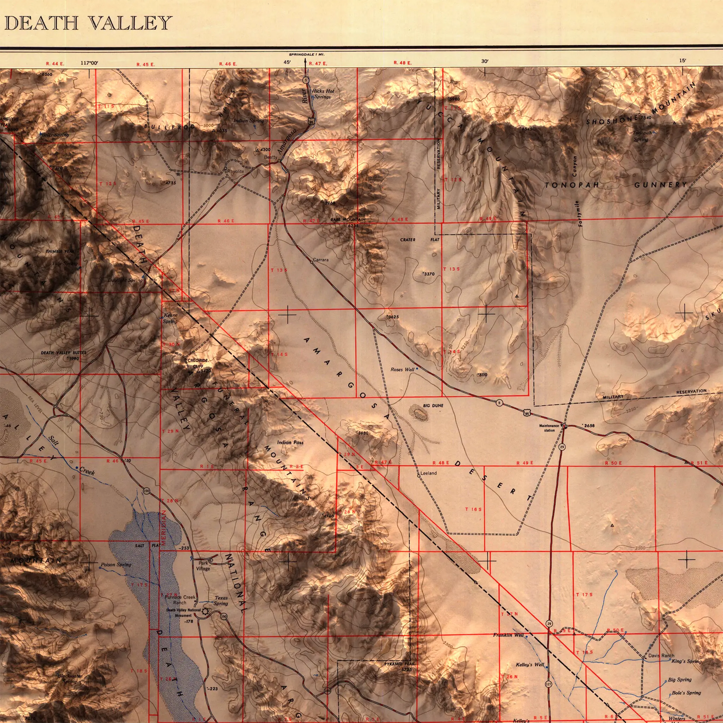 Death Valley, California - 1948-Historical Topographic-Wall Map-ModernCarto