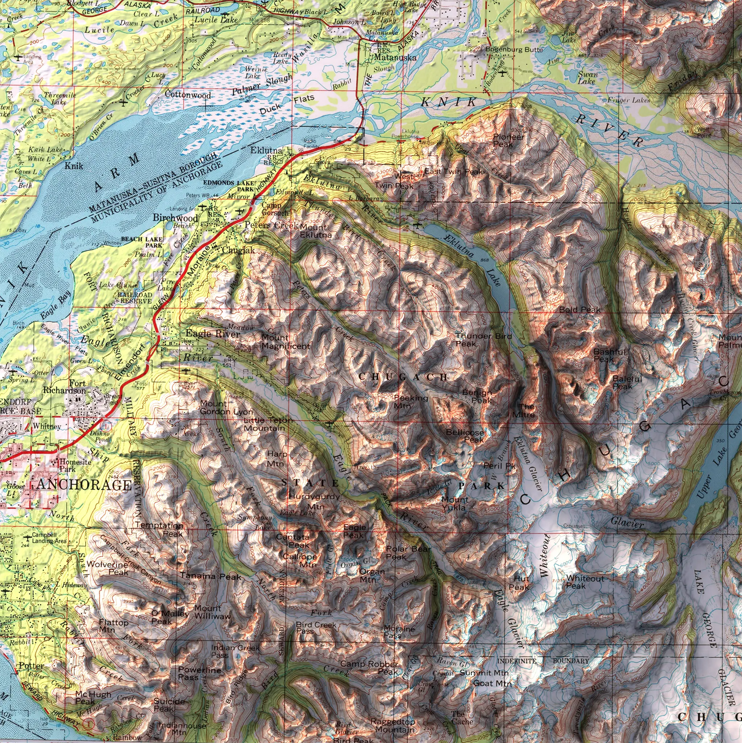 Anchorage, Alaska - 1979-Historical Topographic-Wall Map-ModernCarto