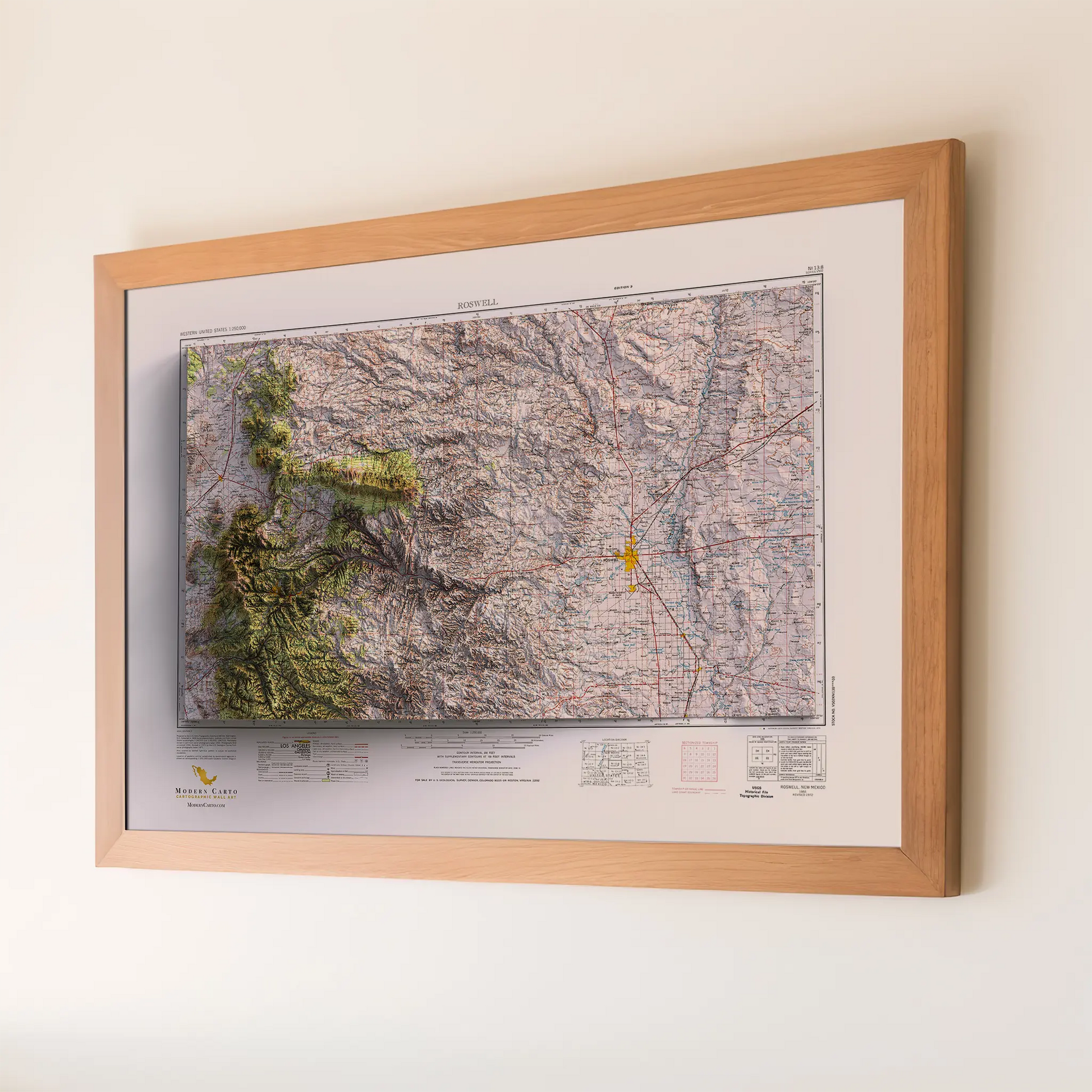 Roswell, New Mexico - 1955-Historical Topographic-Wall Map-ModernCarto