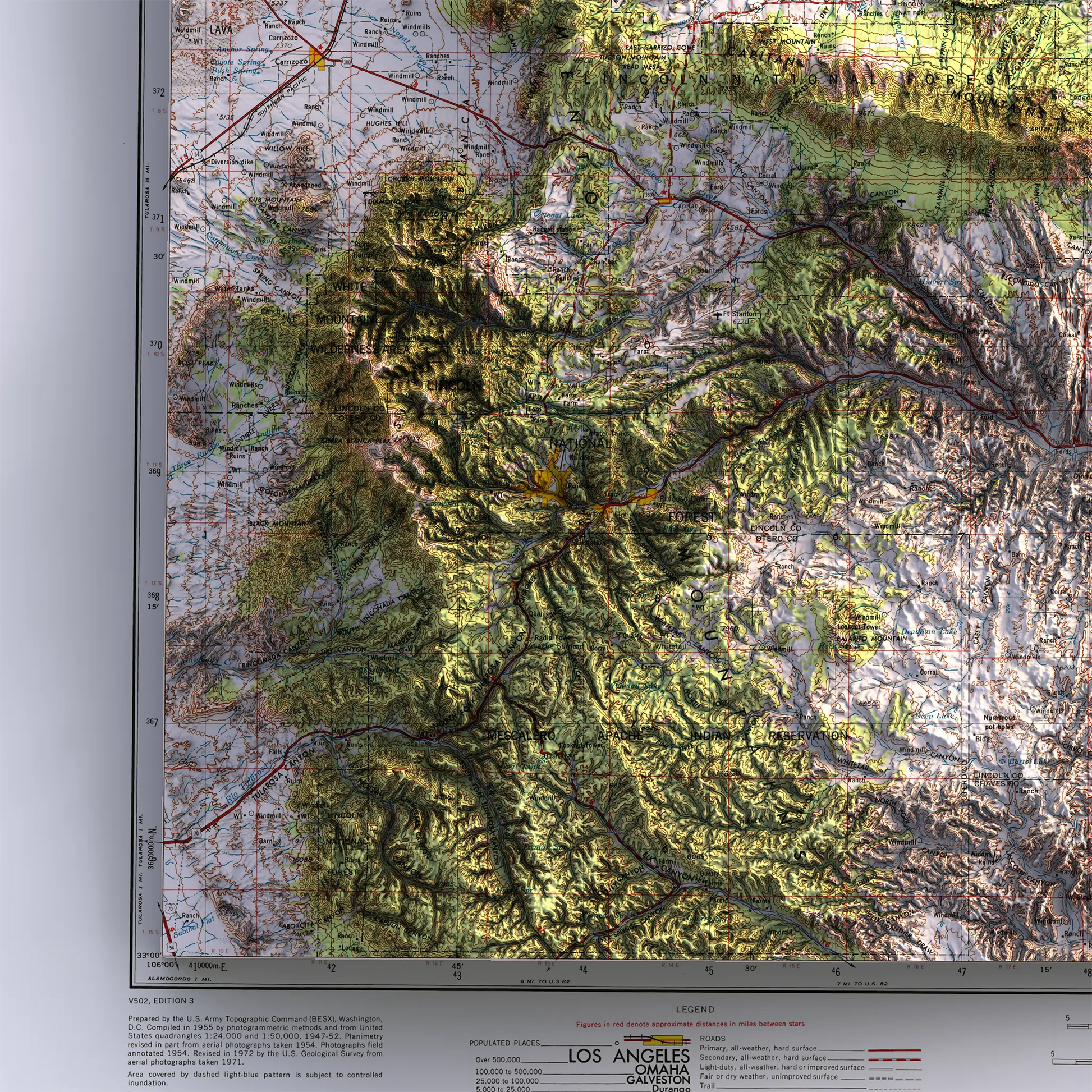 Roswell, New Mexico - 1955-Historical Topographic-Wall Map-ModernCarto