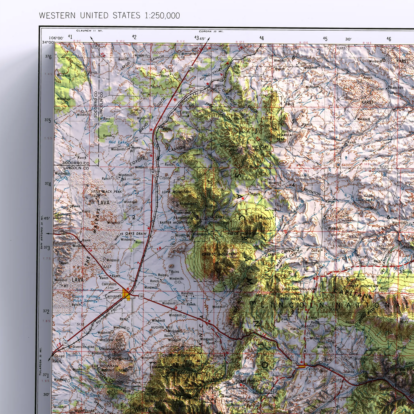 Roswell, New Mexico - 1955-Historical Topographic-Wall Map-ModernCarto