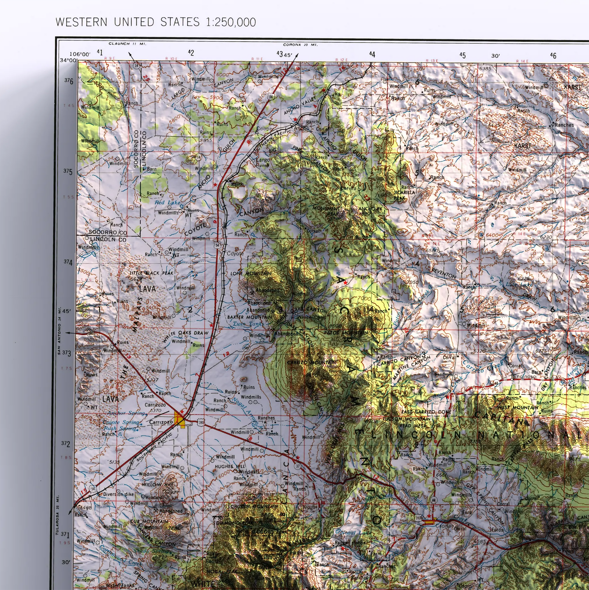 Roswell, New Mexico - 1955-Historical Topographic-Wall Map-ModernCarto