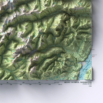 Mount Olympus, Washington - 1988-Historical Topographic-Wall Map-ModernCarto