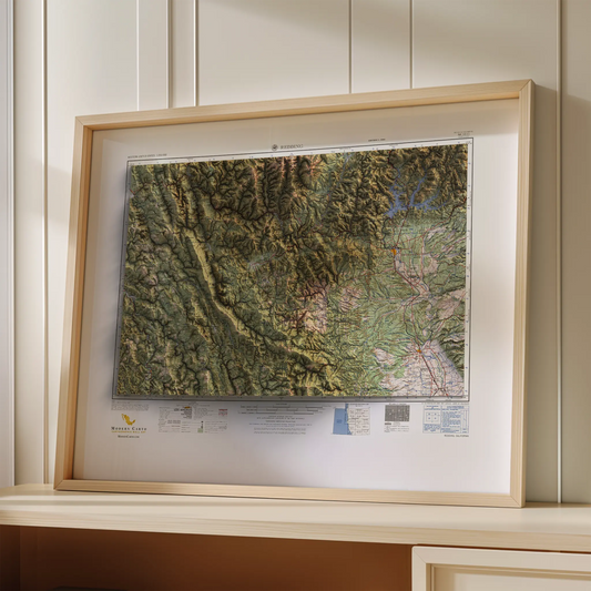 Redding, California - 1958-Historical Topographic-Wall Map-ModernCarto