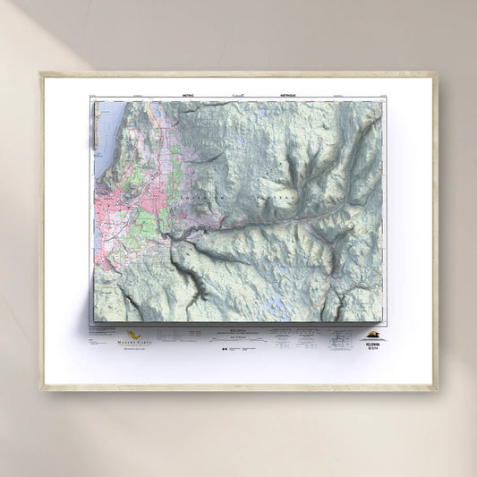 Kelowna, British Columbia - 1999-Historical Topographic-Wall Map-ModernCarto