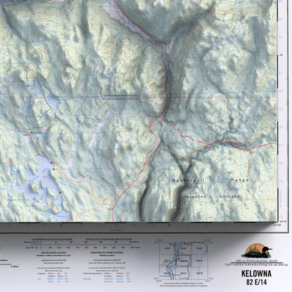 Kelowna, British Columbia - 1999-Historical Topographic-Wall Map-ModernCarto