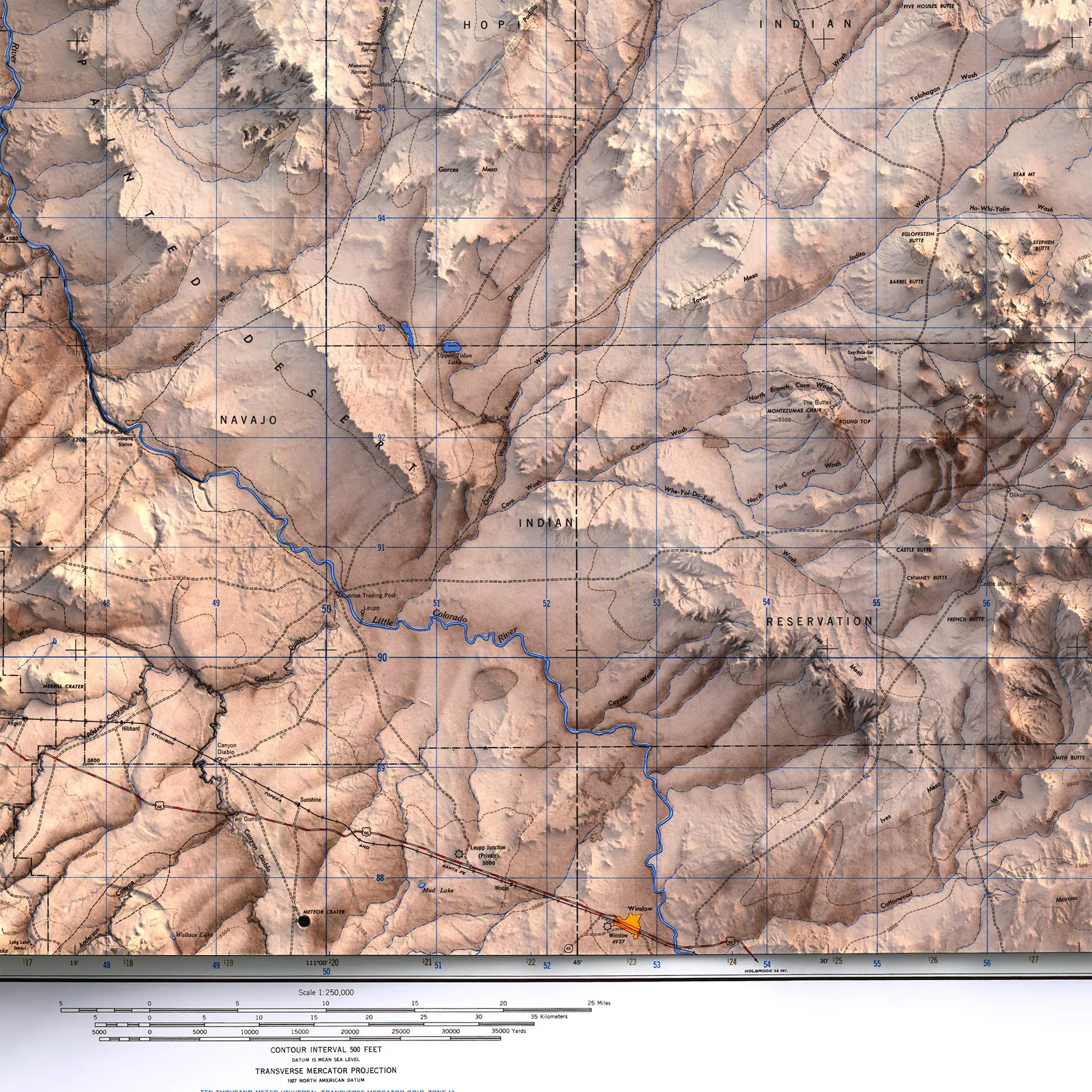 Flagstaff, Arizona - 1947-Historical Topographic-Wall Map-ModernCarto