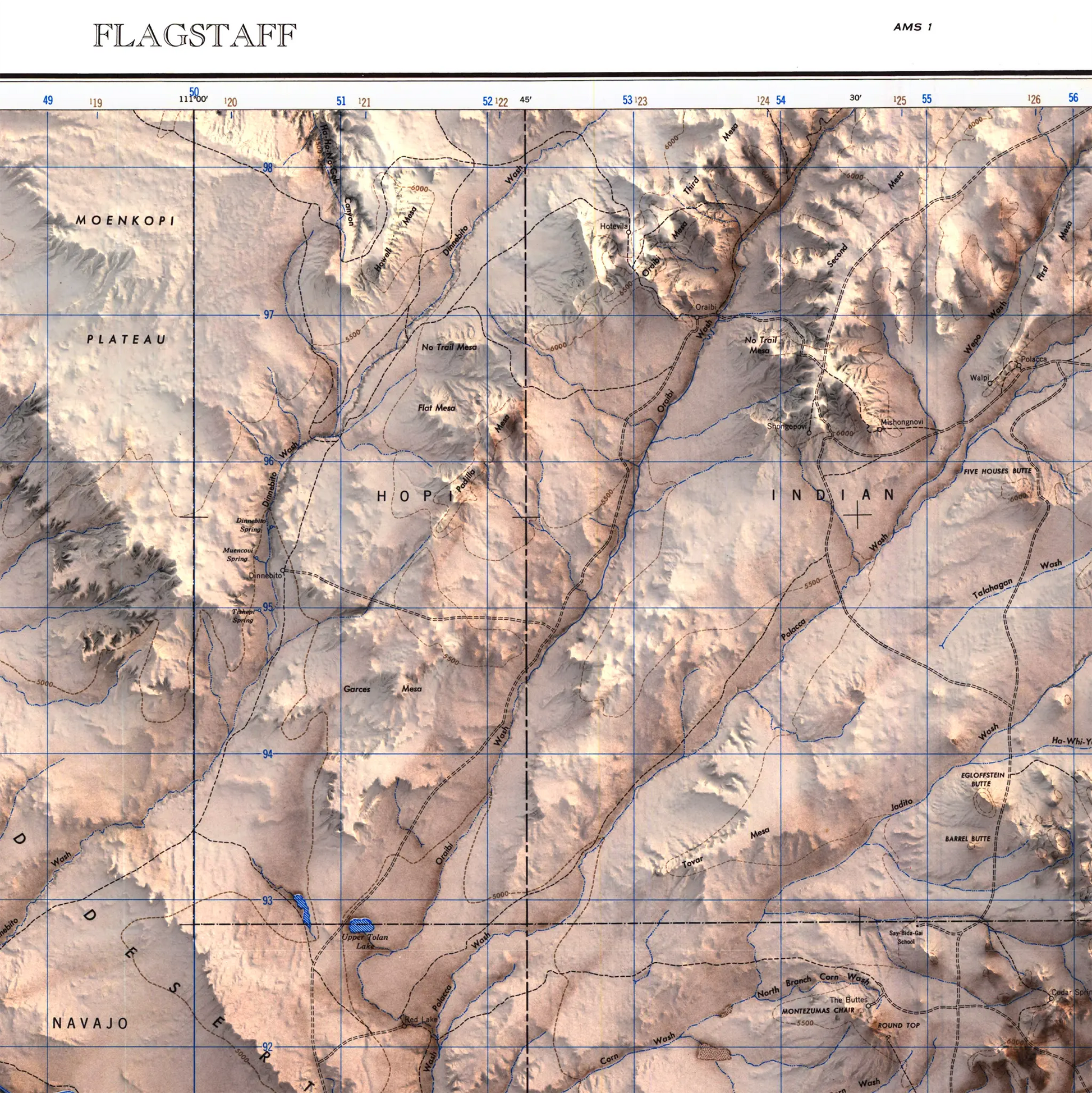 Flagstaff, Arizona - 1947-Historical Topographic-Wall Map-ModernCarto