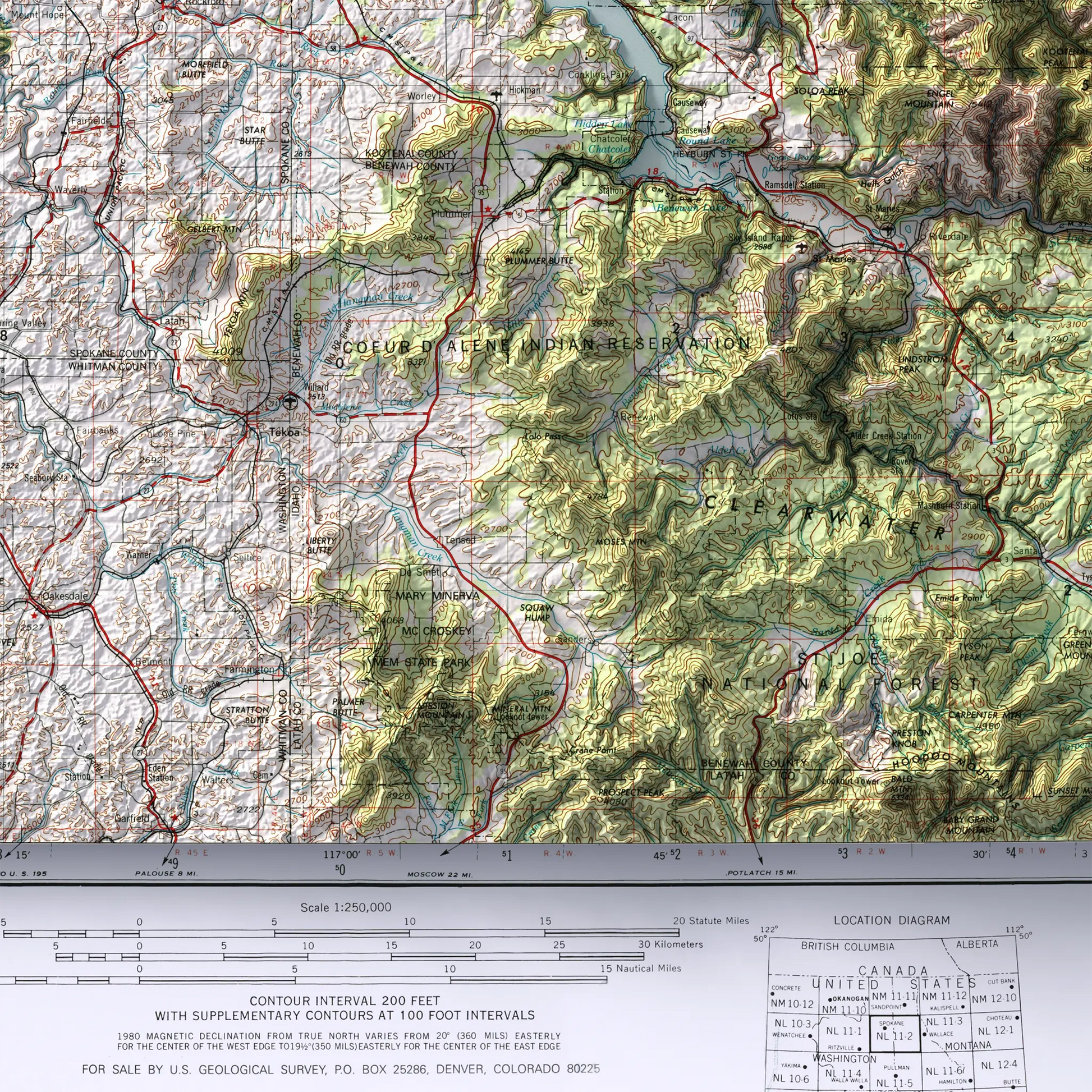 Spokane, Washington - 1955-Historical Topographic-Wall Map-ModernCarto
