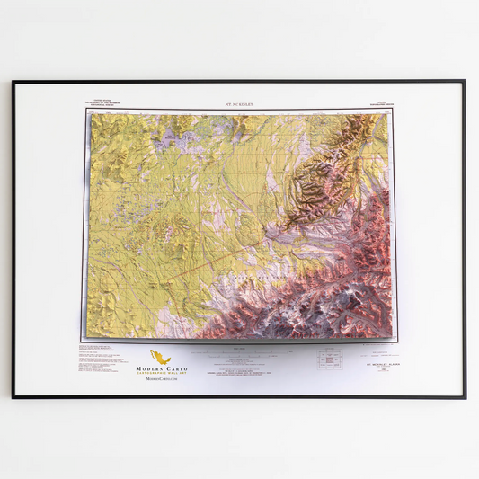 Mount McKinley, Alaska - 1958-Historical Topographic-Wall Map-ModernCarto