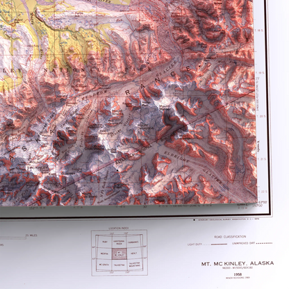 Mount McKinley, Alaska - 1958-Historical Topographic-Wall Map-ModernCarto