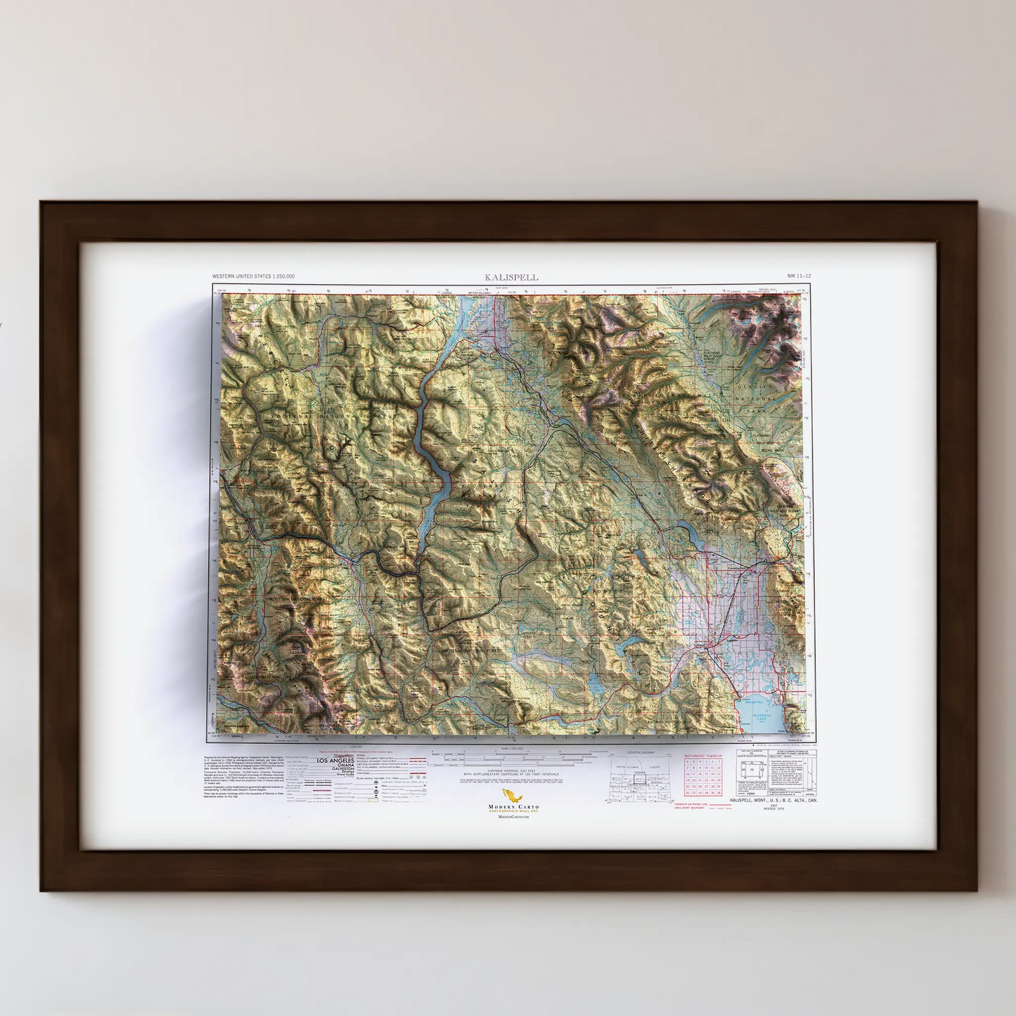 Kalispell, Montana - 1957-Historical Topographic-Wall Map-ModernCarto