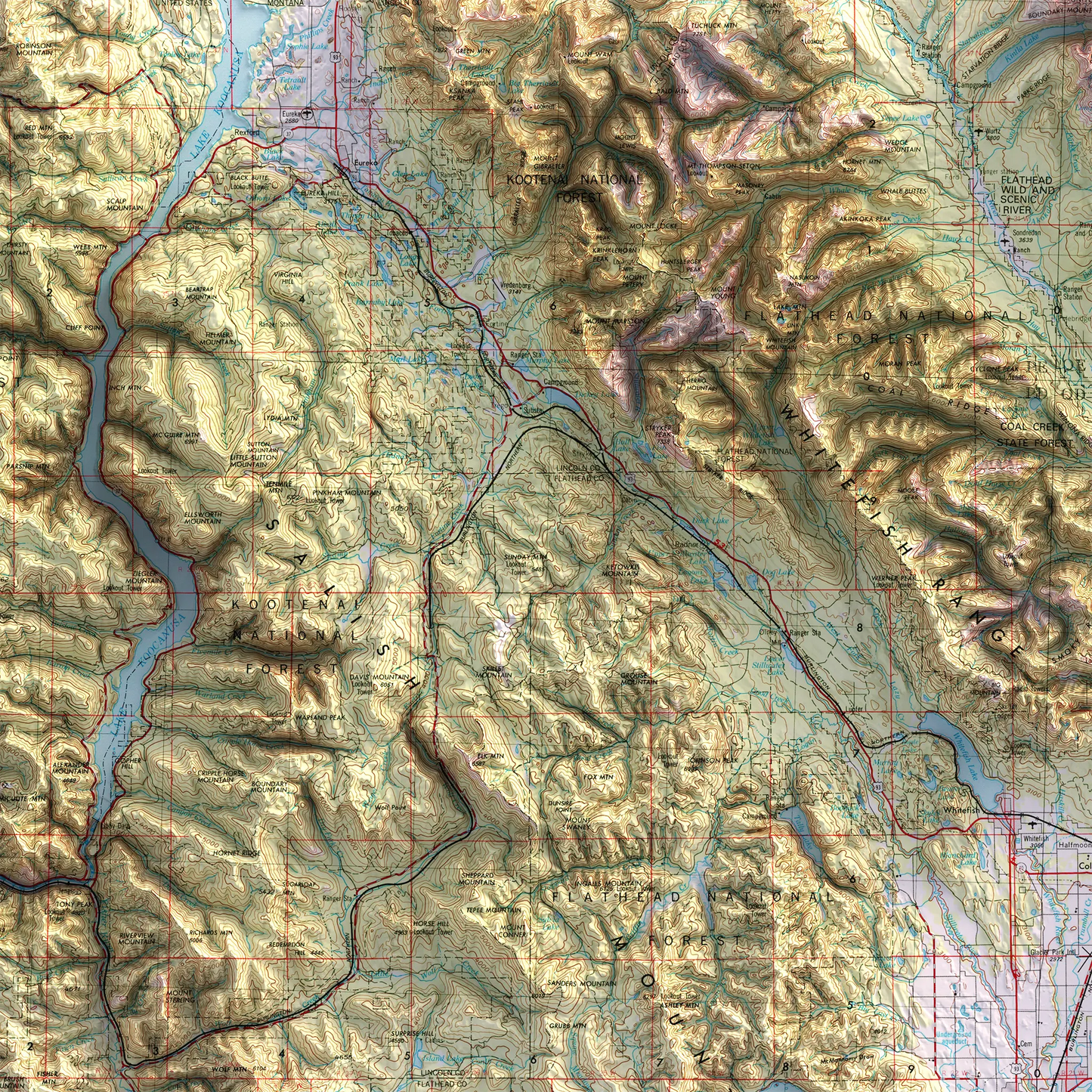 Kalispell, Montana - 1957-Historical Topographic-Wall Map-ModernCarto