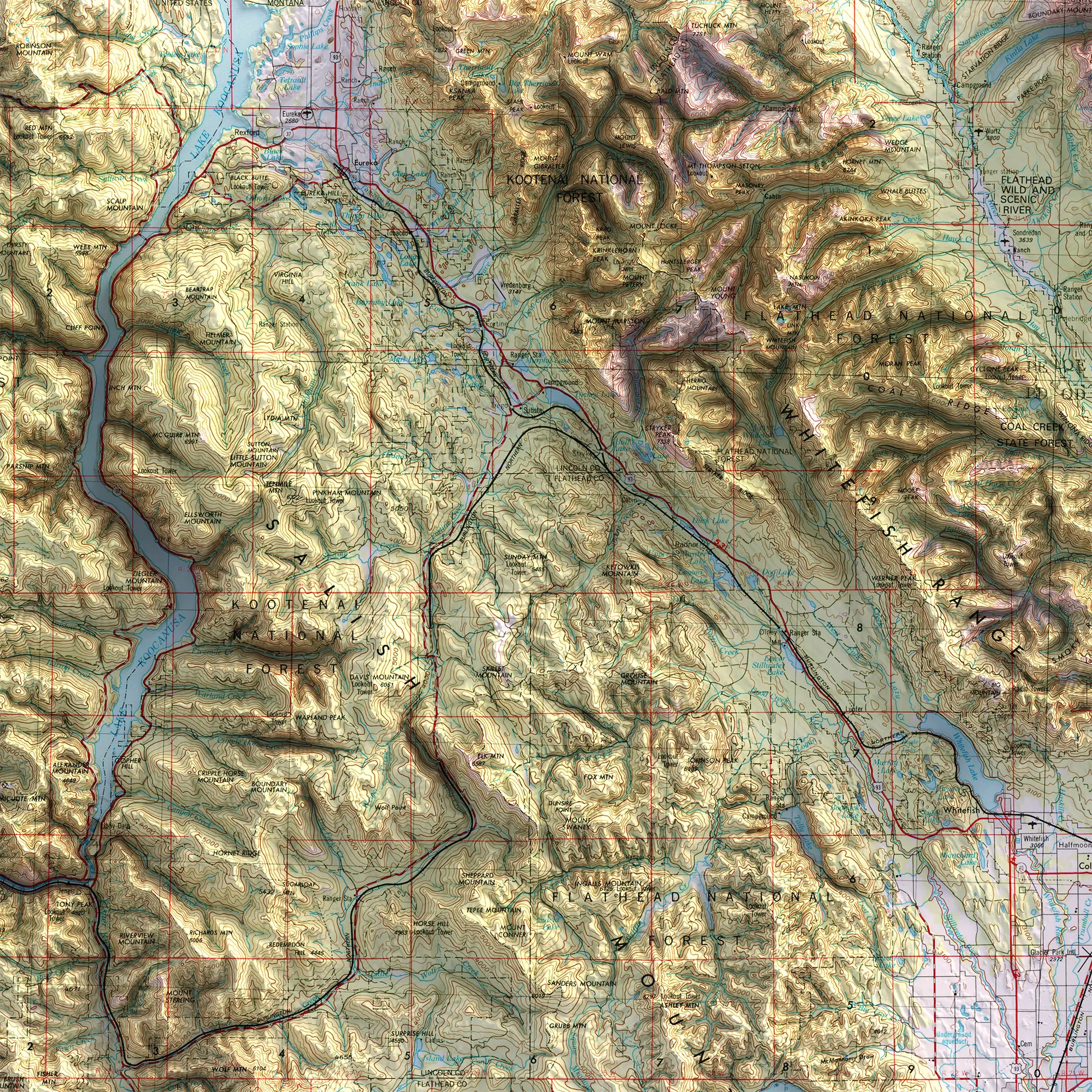 Kalispell, Montana - 1957-Historical Topographic-Wall Map-ModernCarto