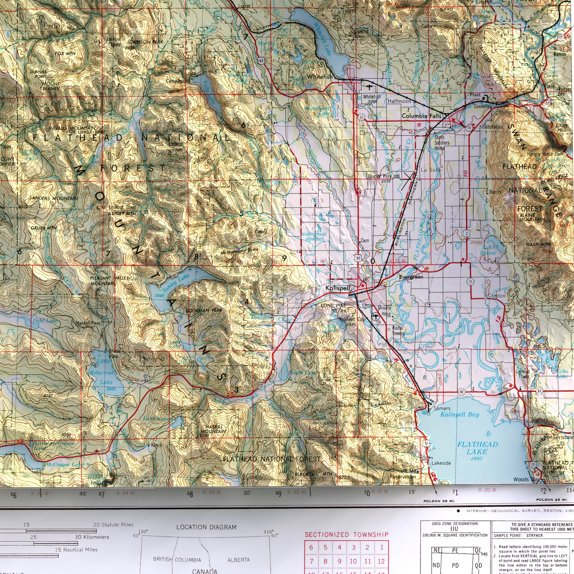Kalispell, Montana - 1957-Historical Topographic-Wall Map-ModernCarto