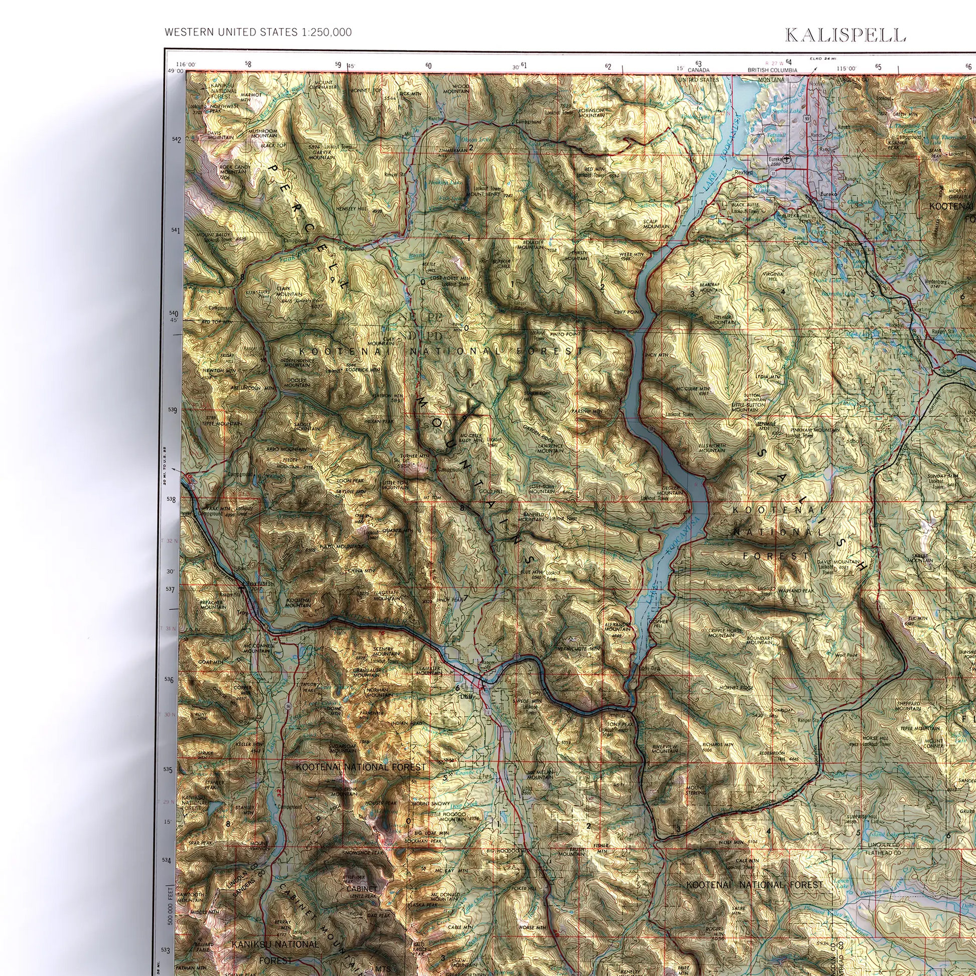 Kalispell, Montana - 1957-Historical Topographic-Wall Map-ModernCarto